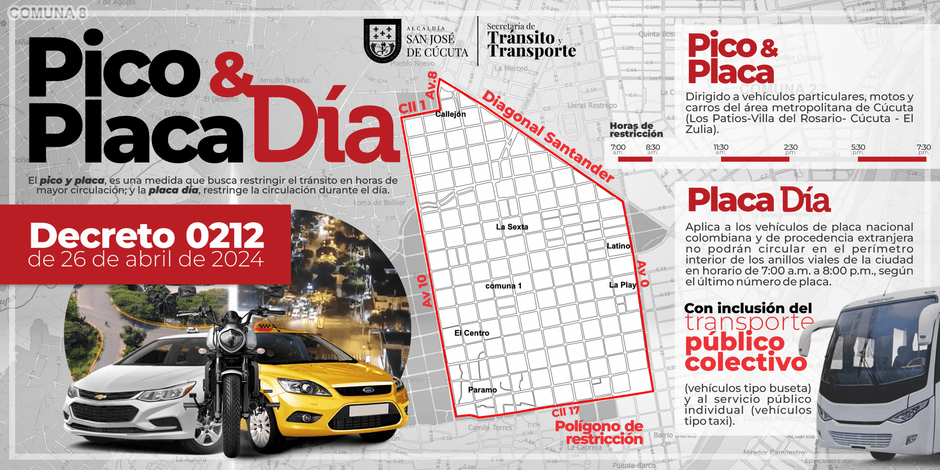 Mapa pico y placa Cúcuta 2024