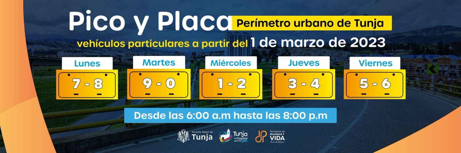 Pico y placa Tunja 2023