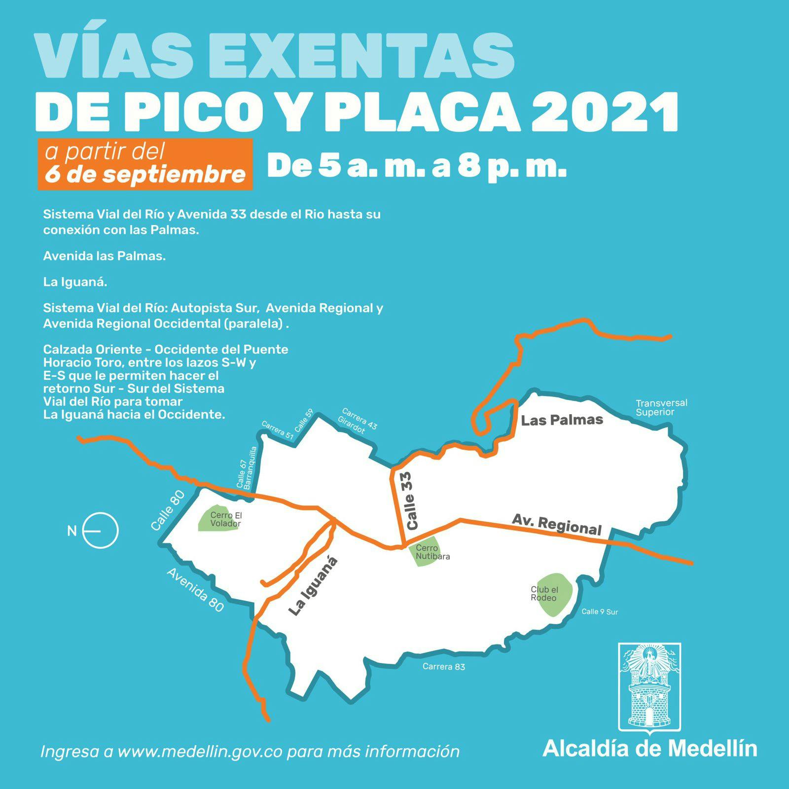 Mapa pico y placa Medellín 2021