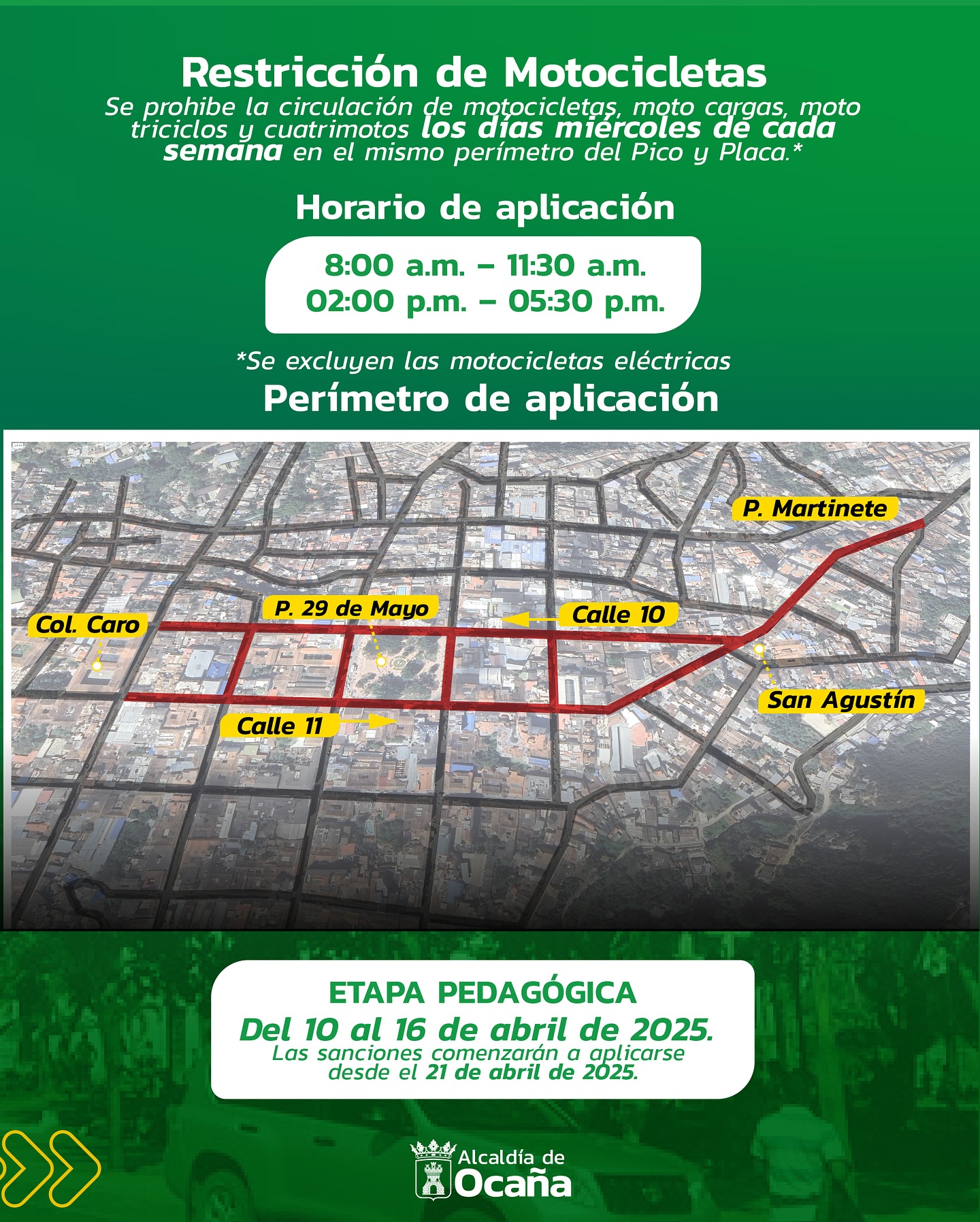 Pico y placa motos Ocaña 2025