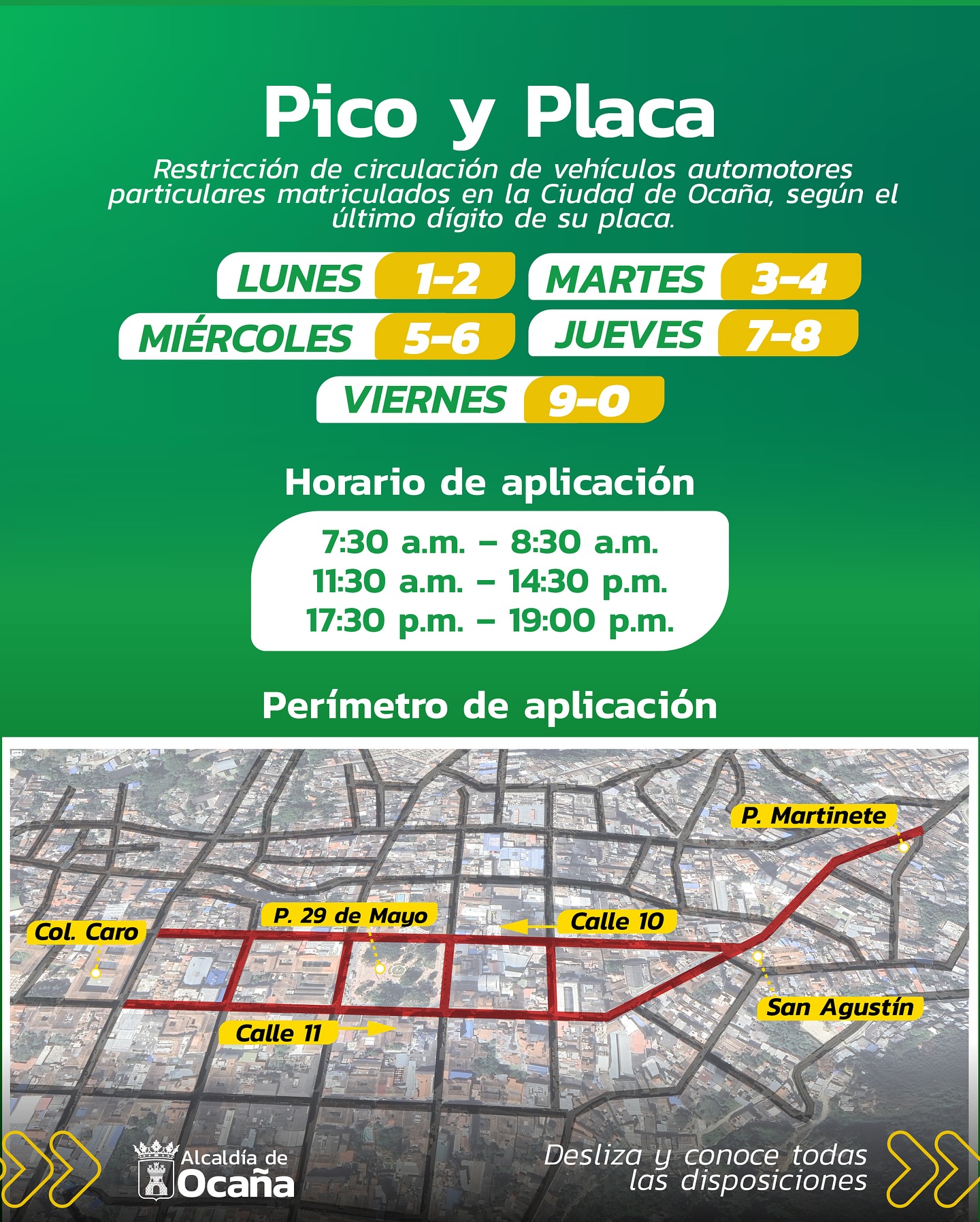 Pico y placa Ocaña 2025